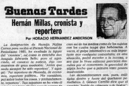 Hernán Millas, cronista y reportero