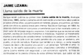 Jaime Lizama, Llama salida de la muerte