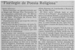"Florilegio de poesía religiosa".