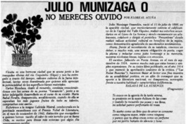 Julio Munizaga O., no mereces olvido