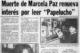 Muerte de Marcela Paz renueva interés por leer "Papelucho".