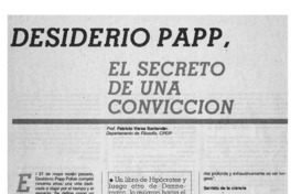 Desiderio Papp, el secreto de una convicción: [entrevista]