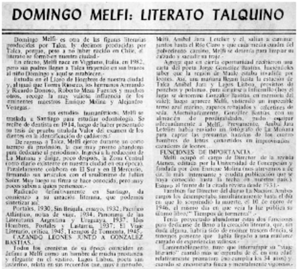 Domingo Melfi, literato talquino.