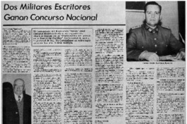 Dos militares escritores ganan concurso nacional: [entrevistas]