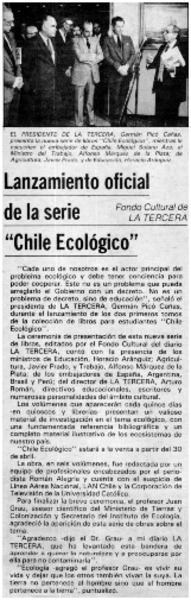Lanzamiento oficial de la serie "Chile ecológico".