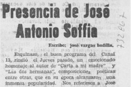 Presencia de José Antonio Soffia