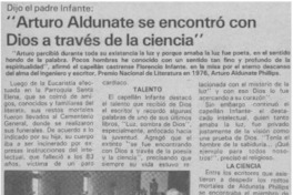 "Arturo Aldunate se encontró con Dios a través de la ciencia".