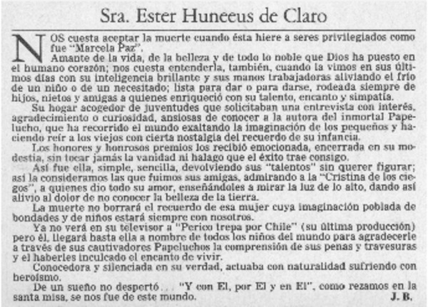 Ester Huneeus de Claro