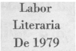 Labor literaria de 1979