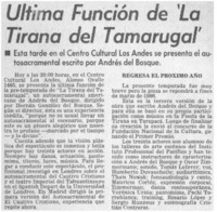 Ultima función de La Tirana del Tamarugal".