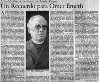 Un recuerdo para Omer Emeth