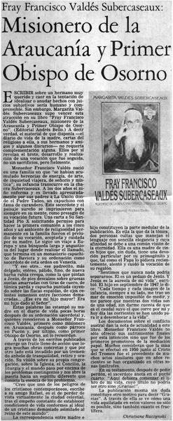 Misionero de la Araucanía y primer Obispo de Osorno