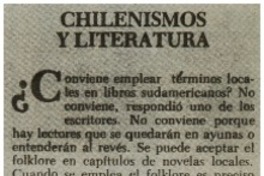 Chilenismos y litertura.