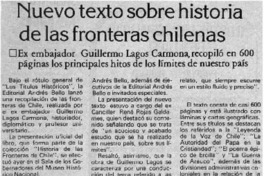Nuevo texto sobre historia de las fronteras chilenas.