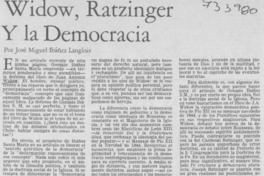 Widow, Ratzinger y la democracia