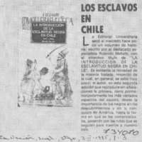 Los esclavos en Chile.
