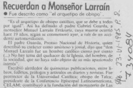 Recuerdan a Monseñor Larraín.