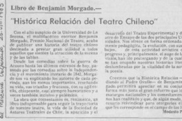 Histórica relación del teatro chileno"