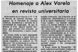 Homenaje a Alex Varela en revista universitaria