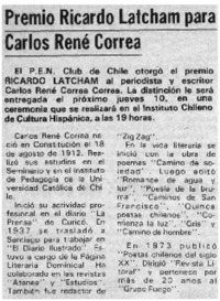 Premio Ricardo Latcham para Carlos René Correa.