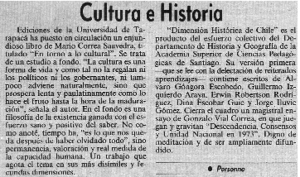 Cultura e historia.
