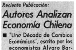 Autores analizan economía chilena.