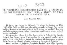 El "Gobierno eclesiáastico pacífico y unión de los dos cuchillos, pontificio y regio", de Fray Gaspar de Villarroel, O.S.A.