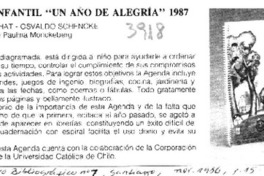 Agenda infantil "Un año de alegría" 1987.