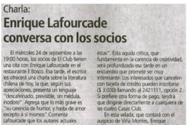 Enrique Lafourcade conversa con los socios.