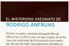 El misterioso asesinato de Rodrigo Anfruns.