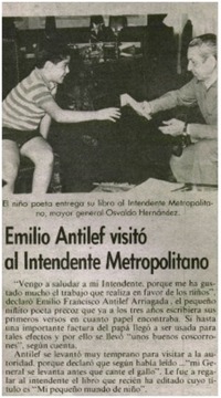 Emilio Antilef visitó al Intendente Metropolitano.