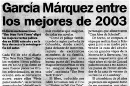 García Márquez entre los mejores de 2003.