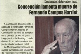 Concepción lamenta muerte de Fernando Campos Harriet