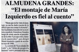 El montale de María Izquierdo es fiel al cuento : [entrevistas]