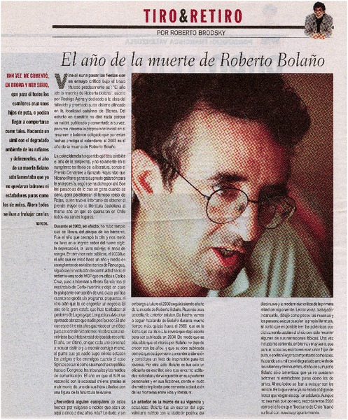 El año de la muerte de Roberto Bolaño