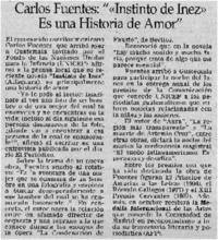Carlos Fuentes: "<<Instinto de Inez>> es una historia de amor".
