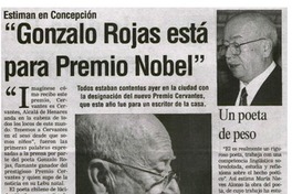Gonzalo Rojas está para Premio Nobel