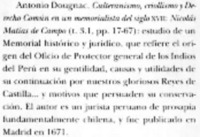 Culteranismo, criollismo y Derecho Común en un memoralista del siglo XVII : Nicolás Matías de Campo