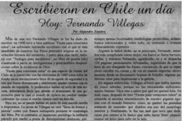 Escribieron en Chile un día : Fernando Villegas