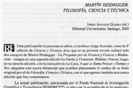 Martín Heidegger. Filosofía, ciencia y técnica