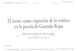 El ritmo como expresión de lo erótico en la poesía de Gonzalo Rojas