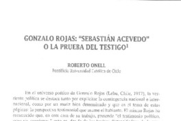 Gonzalo Rojas: "Sebastián Acevedo" o la prueba del testigo