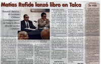 Matías Rafide lanzó libro en Talca