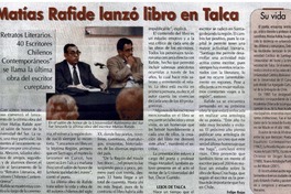 Matías Rafide lanzó libro en Talca