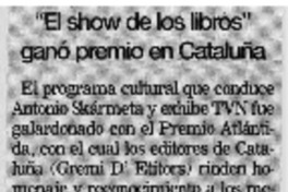 "El show de los libros ganó premio en Cataluña.