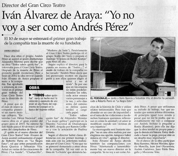 "Yo no voy a ser como Andrés Pérez"