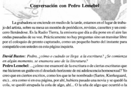 Conversación con Pedro Lemebel : [entrevistas]