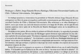 Heidegger y Zubiri, Jorge Eduardo Rivera