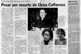 Pesar por muerte de Elena Caffarena.