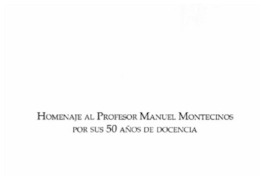 Homenaje al profesor Manuel Montecinos por sus 50 años de docencia